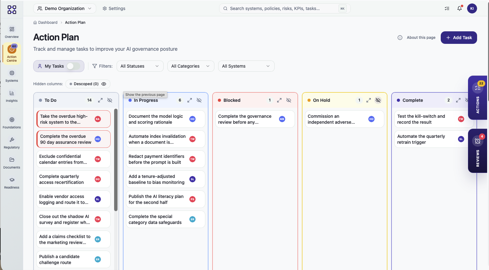 Action plan and roadmap